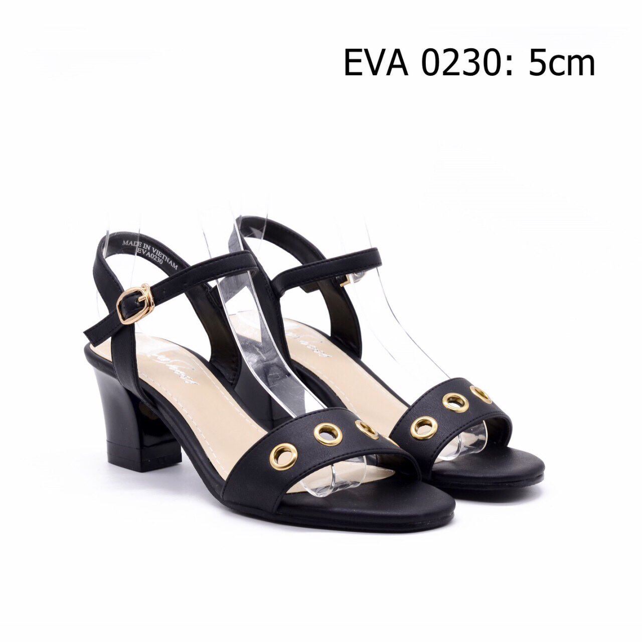 Sandal cao gót EVA0230 thiết kế ôm chân, da mềm.